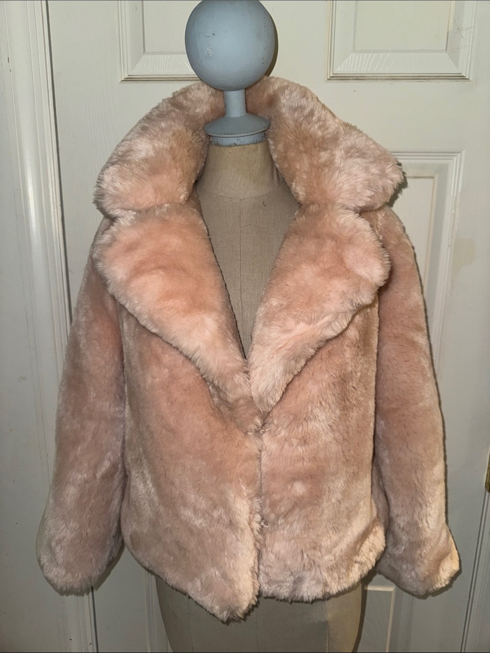 Victoria's Secret Blush Pink Faux Fur Teddy Jacket
